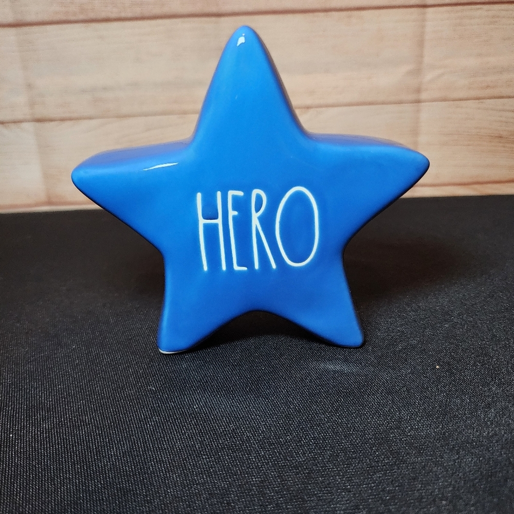 Blue Star Shaped Decor with 'HERO' Text